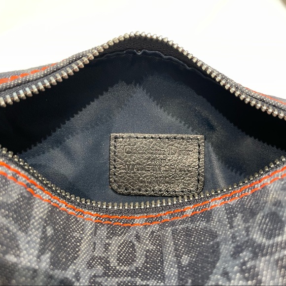Vintage Authentic Dior Blue Dior Oblique Flight Denim Pouch - Picture 5 of 10